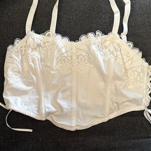NWOT White Lace Corset bra top